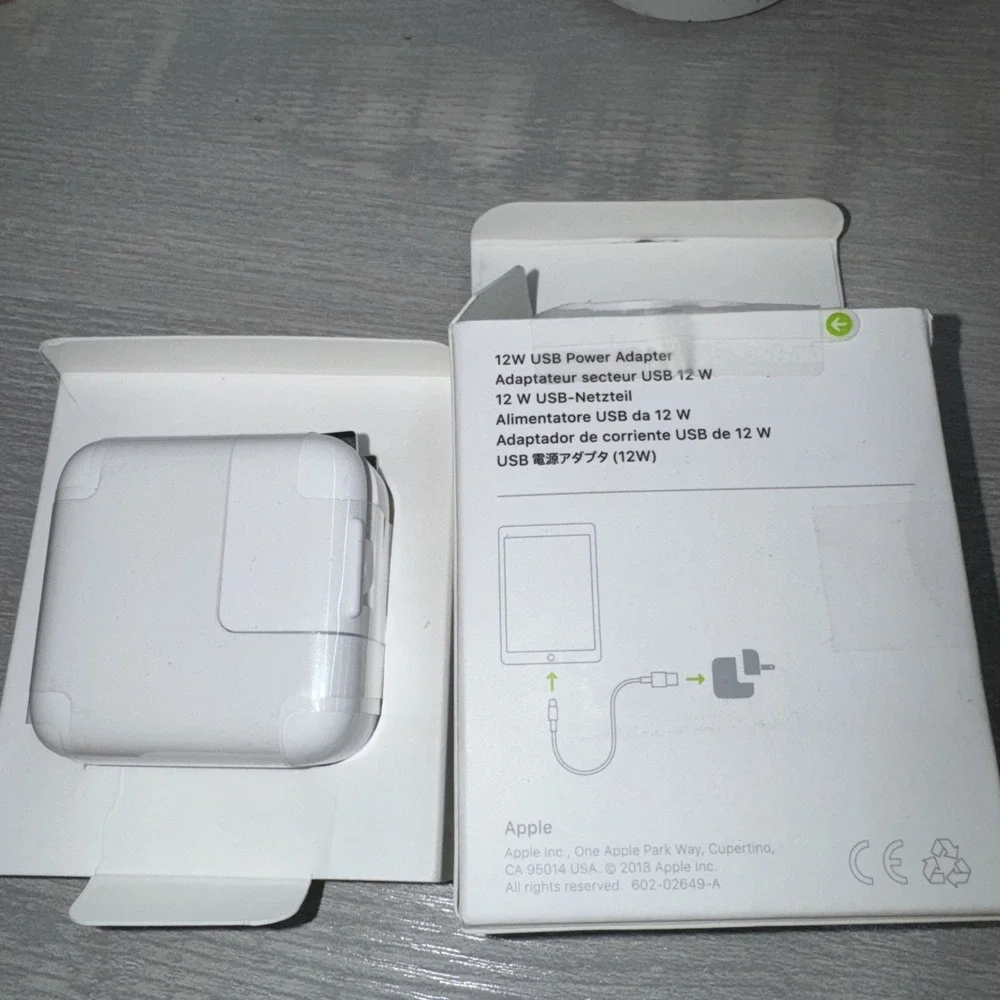 Genuine OEM Apple 12W USB Wall Charger Power Adapter for iPad iPhone A2167 USB-A